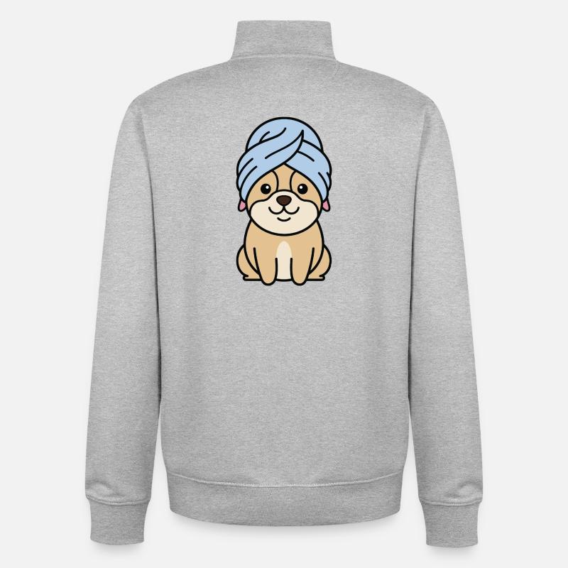 Humour canin - Sweat zippé unisexe en coton bio Stanley/Stella - gris chiné