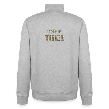 Top Worker - Unisex Organic Zip Sweatshirt by Stanley/Stella - heather grey - Back - AI Model Male 185 light (185cm)