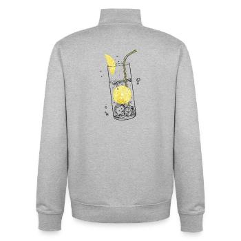 Zitronen Limonade Sommer Limo - Sweat zippé unisexe en coton bio Stanley/Stella - gris chiné - Dos - AI Model Male 185 light (185cm)