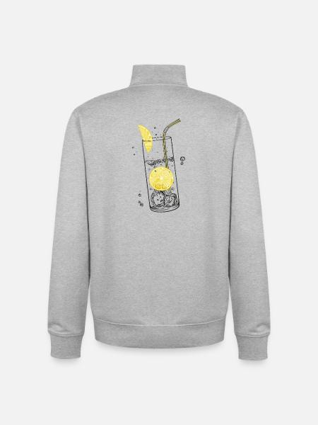 Zitronen Limonade Sommer Limo - Unisex Organic Zip Sweatshirt von Stanley/Stella - Grau meliert