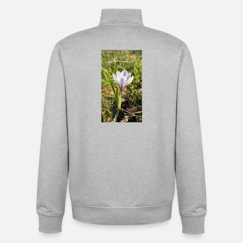 crocus - Sweat zippé unisexe en coton bio Stanley/Stella - gris chiné