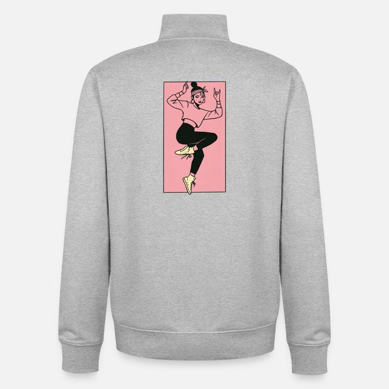Danseuse #6 - Sweat zippé unisexe en coton bio Stanley/Stella - gris chiné
