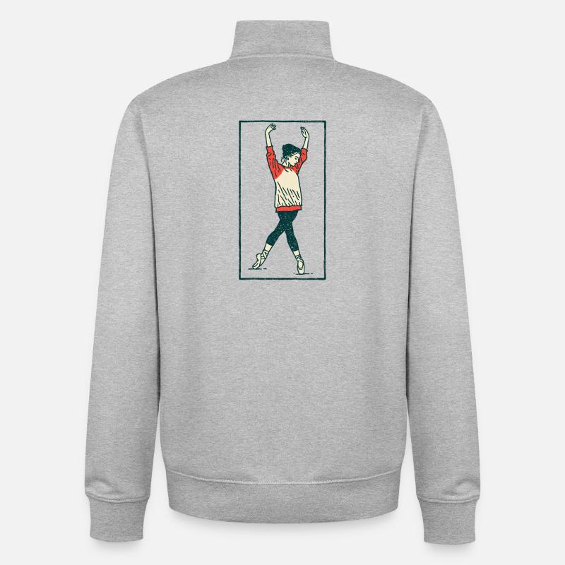 Danseuse #18 - Sweat zippé unisexe en coton bio Stanley/Stella - gris chiné