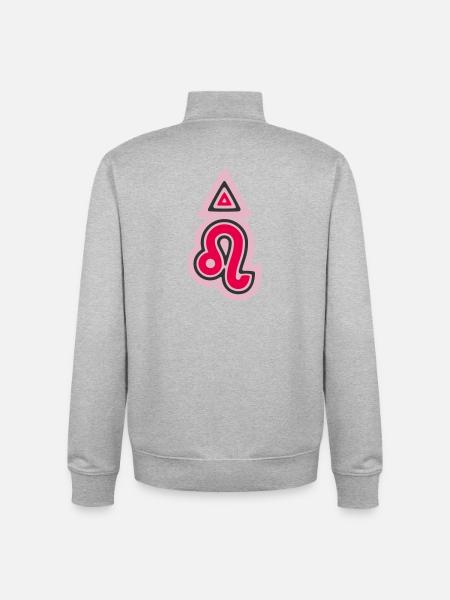 Zodiac Tribal Leo and Fire - Unisex Organic Zip Sweatshirt by Stanley/Stella - heather grey
