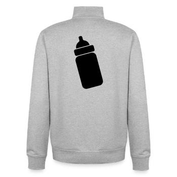 Baby bottle transparent shade image - Unisex Organic Zip Sweatshirt by Stanley/Stella - heather grey - Back - AI Model Male 185 light (185cm)