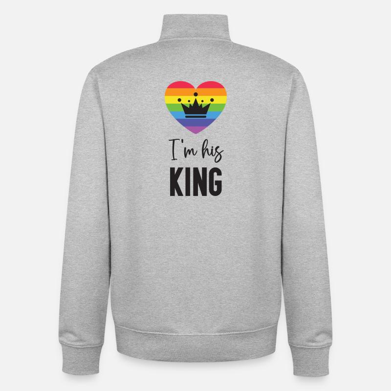 Pride Month LGBT - Ich bin sein König - Unisex Organic Zip Sweatshirt von Stanley/Stella - Grau meliert