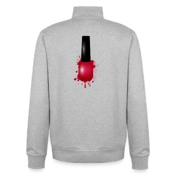 Red nail polish in graffiti style illustration - Unisex Organic Zip Sweatshirt by Stanley/Stella - heather grey - Back - AI Model Male 185 light (185cm)