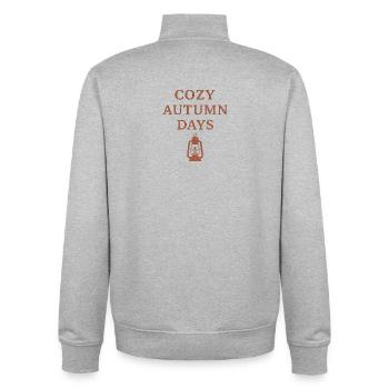 Cozy autumn days with lantern motif - Unisex Organic Zip Sweatshirt by Stanley/Stella - heather grey - Back - AI Model Male 185 light (185cm)