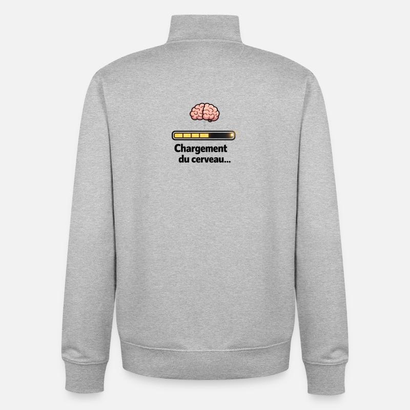 Chargement du cerveau en progression - Sweat zippé unisexe en coton bio Stanley/Stella - gris chiné