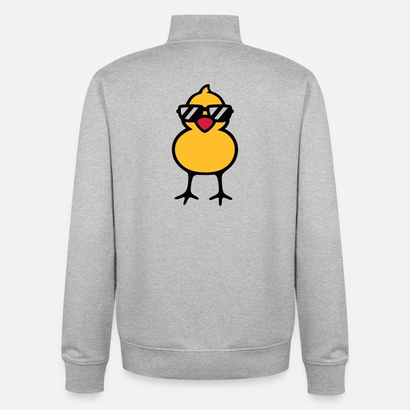 cool chick (rd) - Sweat zippé unisexe en coton bio Stanley/Stella - gris chiné