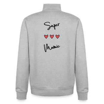 GRANNY. GRANDMA - Unisex Organic Zip Sweatshirt by Stanley/Stella - heather grey - Back - AI Model Male 185 light (185cm)