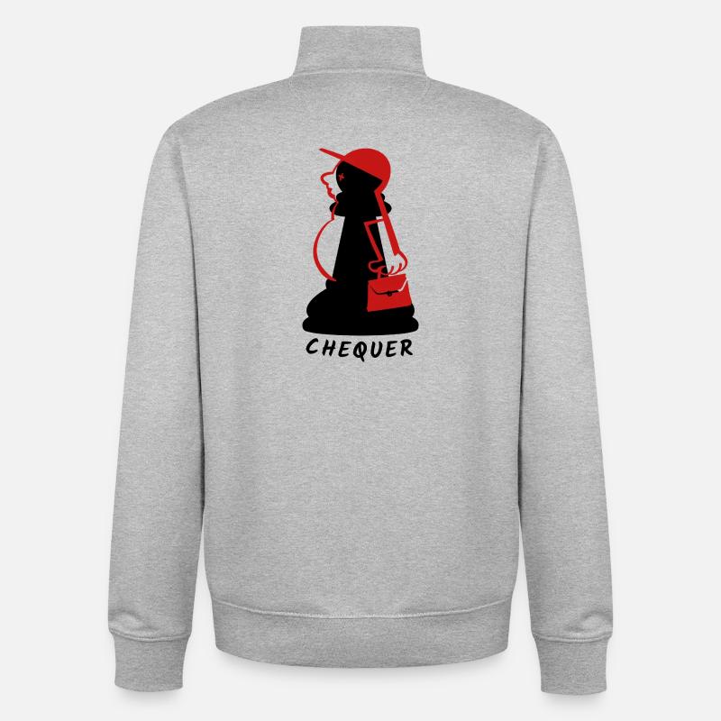 Chequer - Unisex Organic Zip Sweatshirt by Stanley/Stella - heather grey