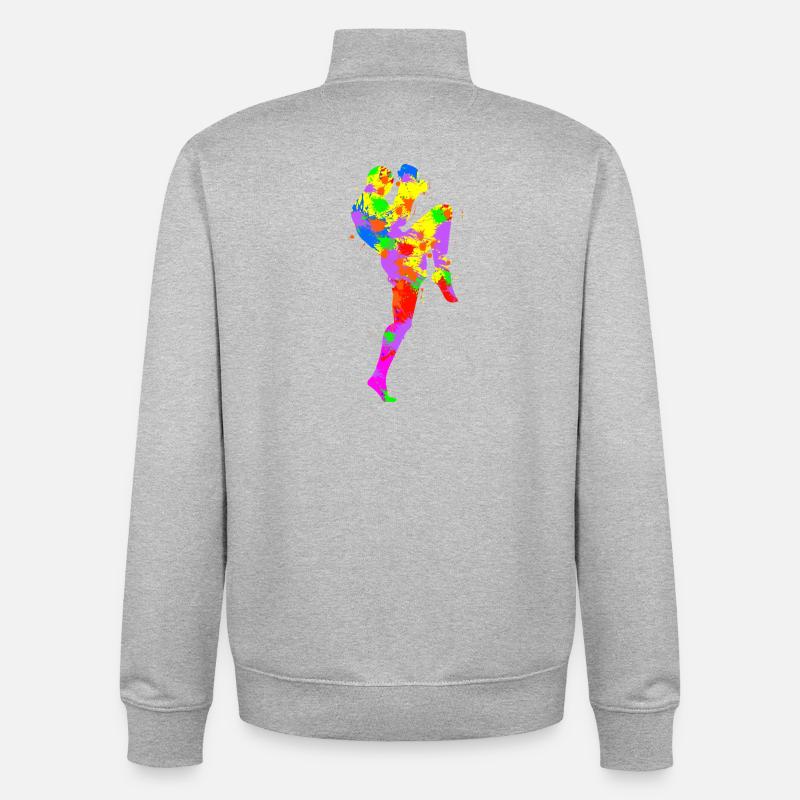 Regenbogenspritzer Läufer - Unisex Organic Zip Sweatshirt von Stanley/Stella - Grau meliert