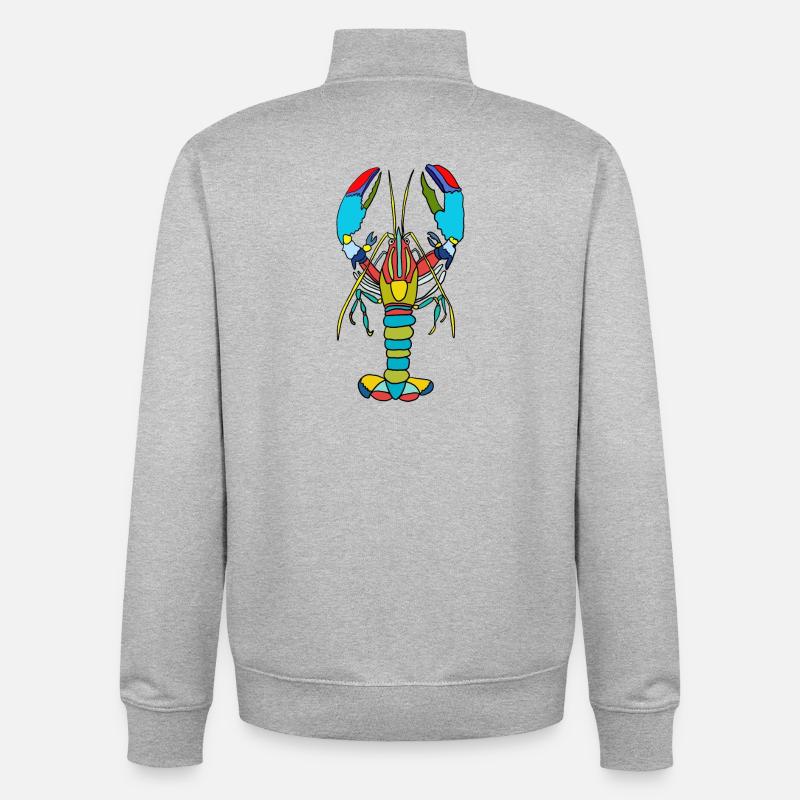 Crabe coloré style néon - Sweat zippé unisexe en coton bio Stanley/Stella - gris chiné