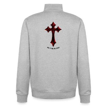 Rotes Gothic Kreuz-Talisman - Unisex Organic Zip Sweatshirt von Stanley/Stella - Grau meliert - Hinten - AI Model Male 185 light (185cm)