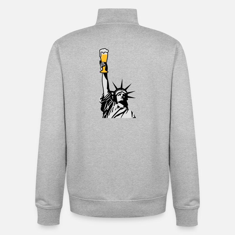Freibier - Unisex Organic Zip Sweatshirt von Stanley/Stella - Grau meliert