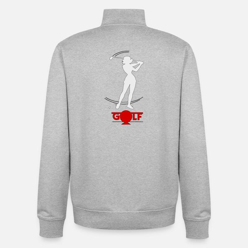 Retro-Golfer - Unisex Organic Zip Sweatshirt von Stanley/Stella - Grau meliert