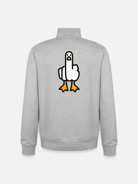 Oie de déclaration - Sweat zippé unisexe en coton bio Stanley/Stella - gris chiné