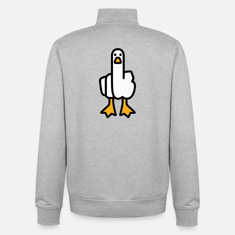 Statement Goose - Unisex Organic Zip Sweatshirt by Stanley/Stella - heather grey
