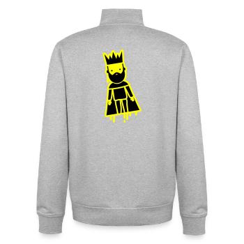 Roi Majesté - Sweat zippé unisexe en coton bio Stanley/Stella - gris chiné - Dos - AI Model Male 185 light (185cm)