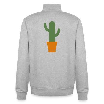Kaktus - Unisex Organic Zip Sweatshirt von Stanley/Stella - Grau meliert - Hinten - AI Model Male 185 light (185cm)