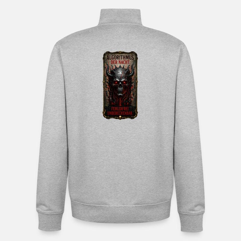 Algorithmus der Nacht: Fehlerfrei unberechenbar - Unisex Organic Zip Sweatshirt von Stanley/Stella - Grau meliert