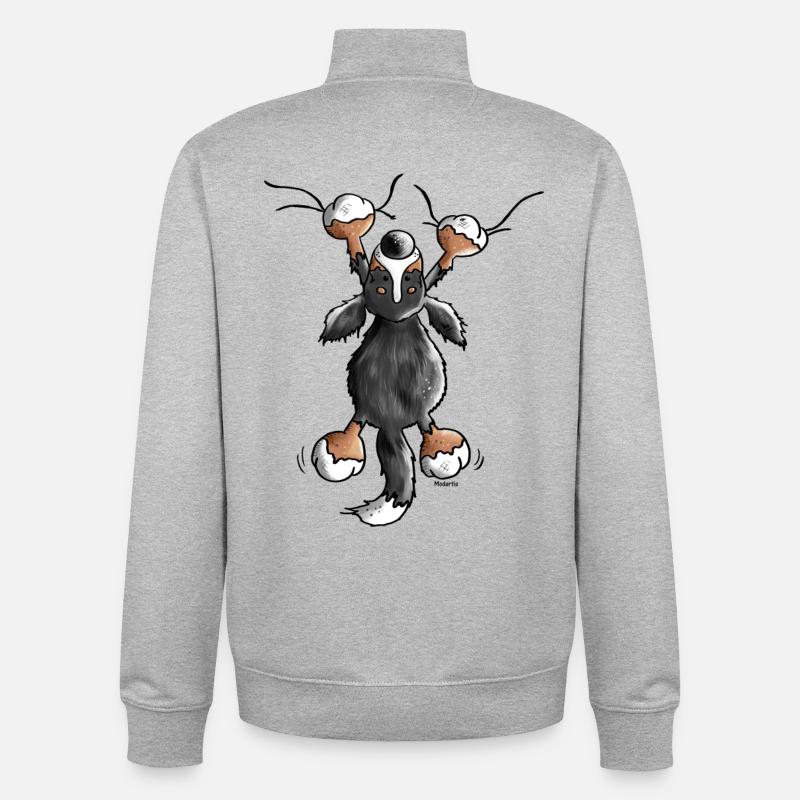 Bouvier bernois - Chien - Sweat zippé unisexe en coton bio Stanley/Stella - gris chiné