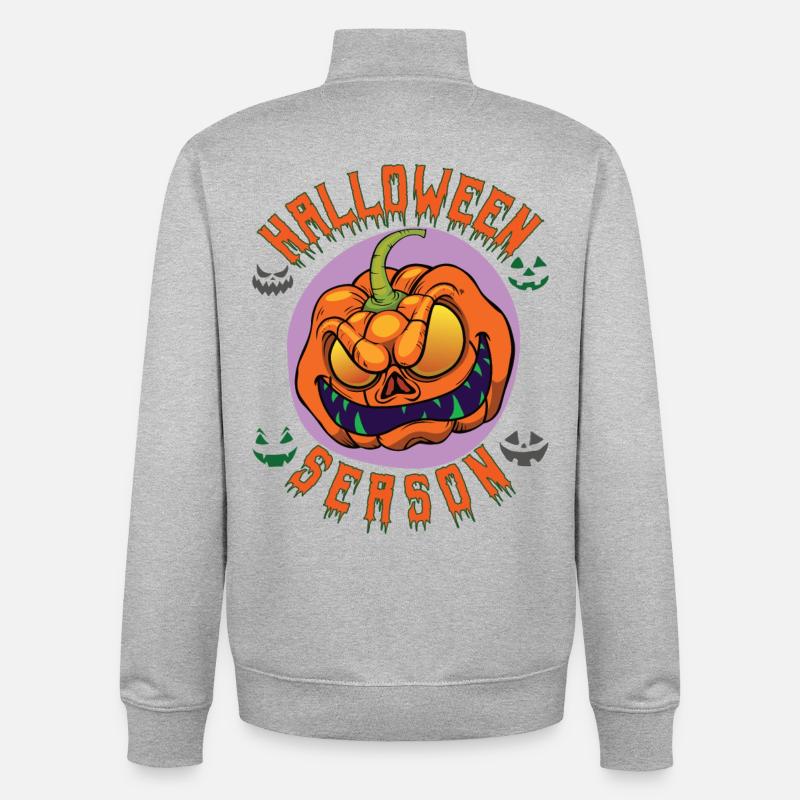 Saison d’Halloween - Sweat zippé unisexe en coton bio Stanley/Stella - gris chiné
