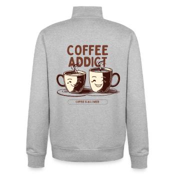 Coffee Addict – Kaffee Liebhaber Design - Unisex Organic Zip Sweatshirt von Stanley/Stella - Grau meliert - Hinten - AI Model Male 185 light (185cm)