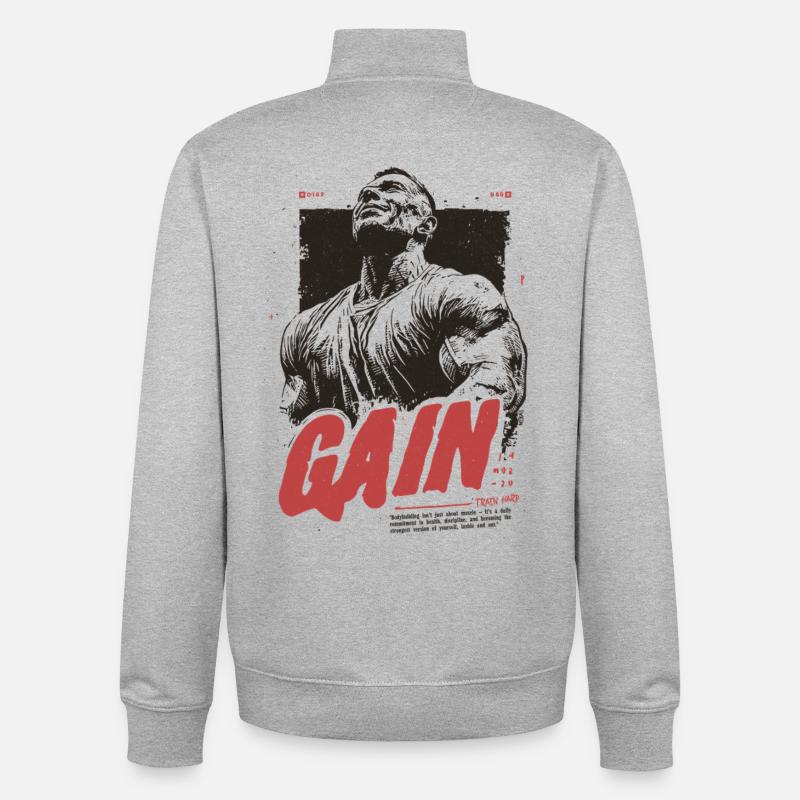 Combatif - Sweat zippé unisexe en coton bio Stanley/Stella - gris chiné