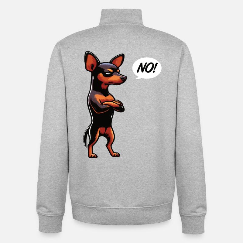 Pas de Pinscher miniature Pinscher Propriétaire de Pinscher - Sweat zippé unisexe en coton bio Stanley/Stella - gris chiné