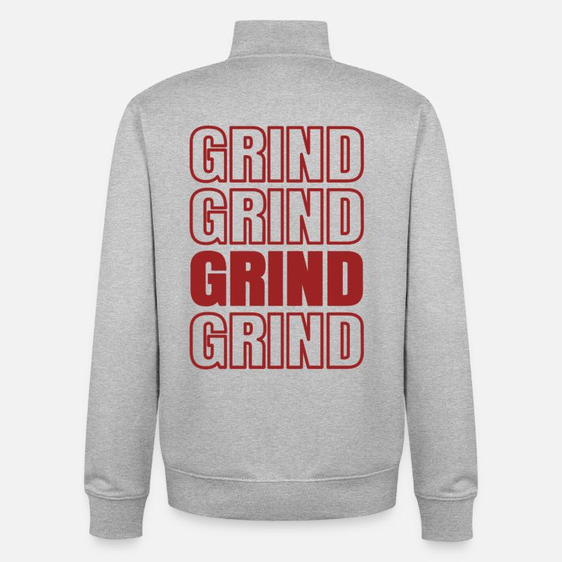 GRIND - Conception Motivationnelle - Sweat zippé unisexe en coton bio Stanley/Stella - gris chiné
