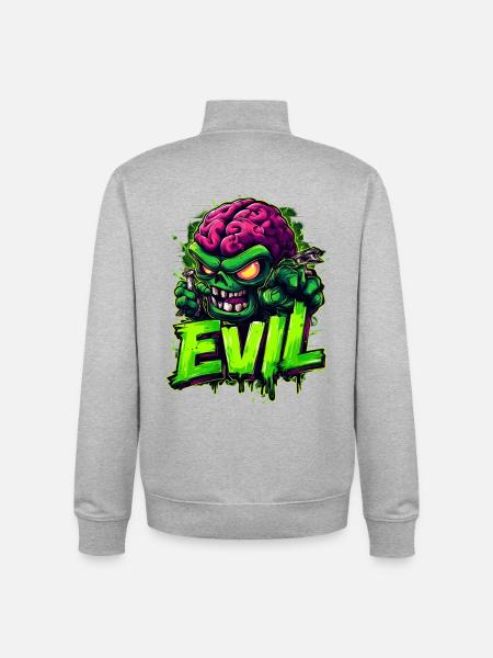 Evil - Unisex Organic Zip Sweatshirt von Stanley/Stella - Grau meliert