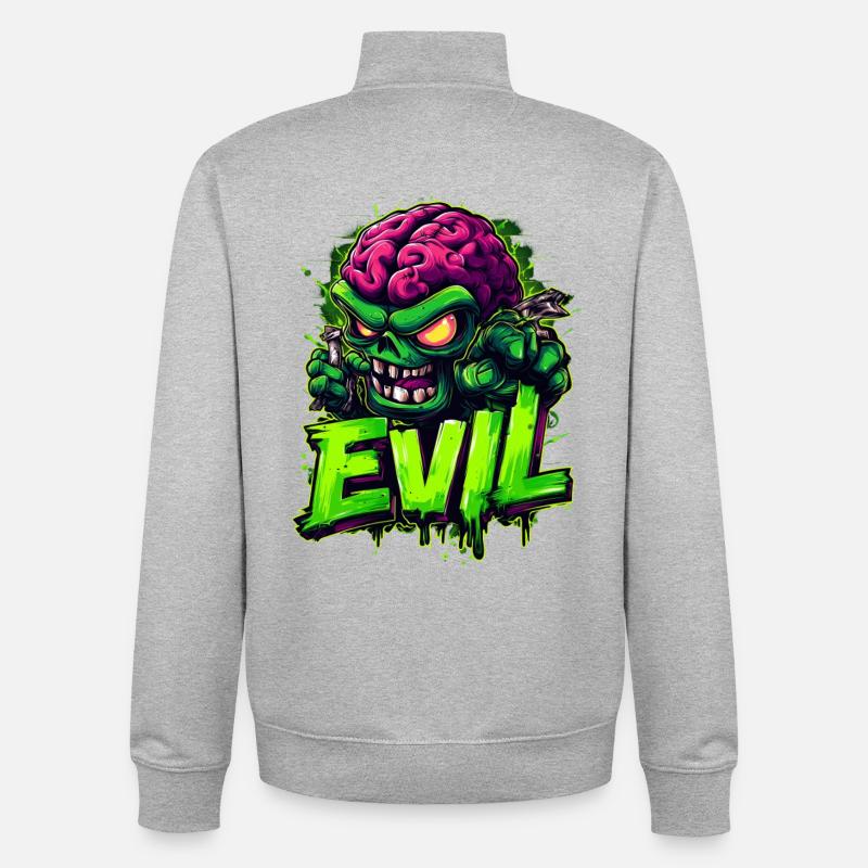 Evil - Unisex Organic Zip Sweatshirt by Stanley/Stella - heather grey
