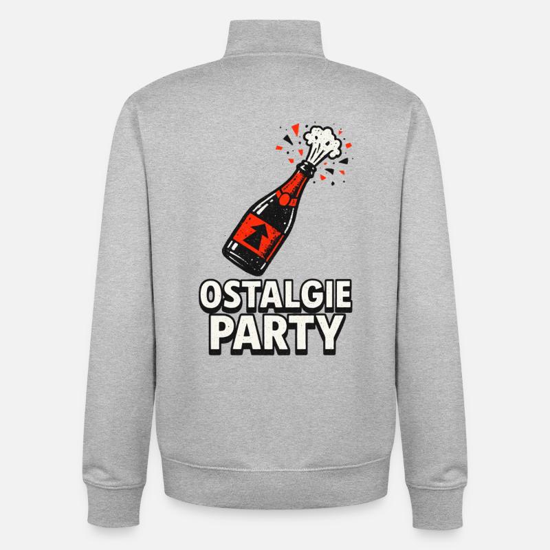 Ostalgie Party Flasche - Unisex Organic Zip Sweatshirt von Stanley/Stella - Grau meliert
