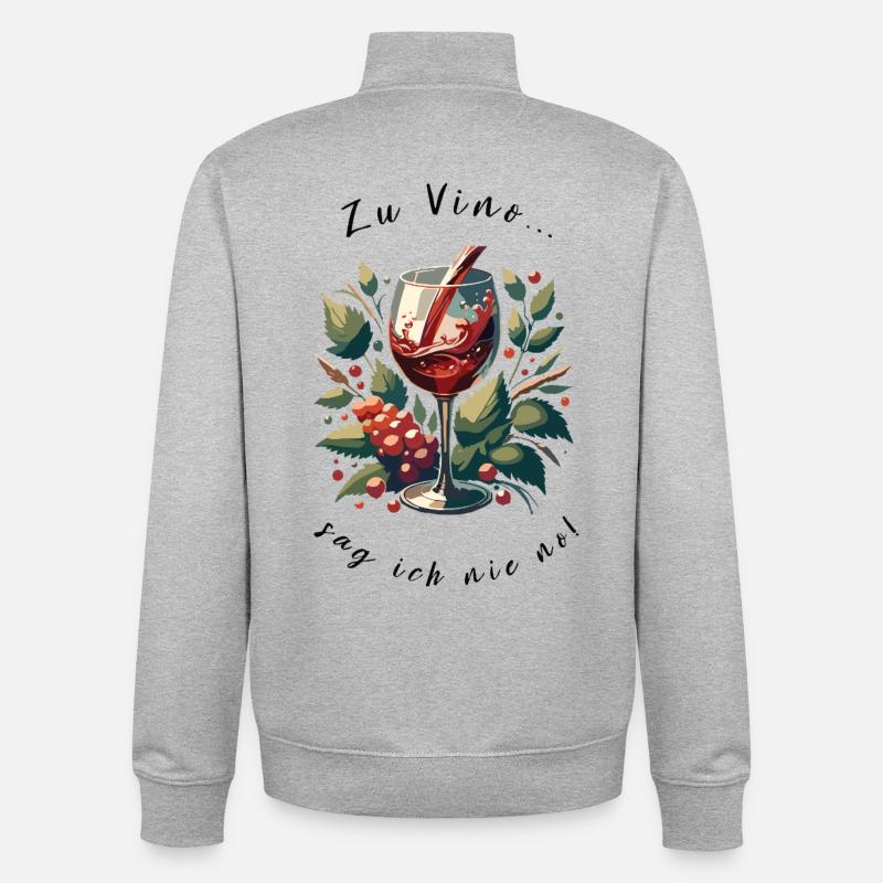 Weinglas mit Trauben Kunstmotiv - Unisex Organic Zip Sweatshirt von Stanley/Stella - Grau meliert