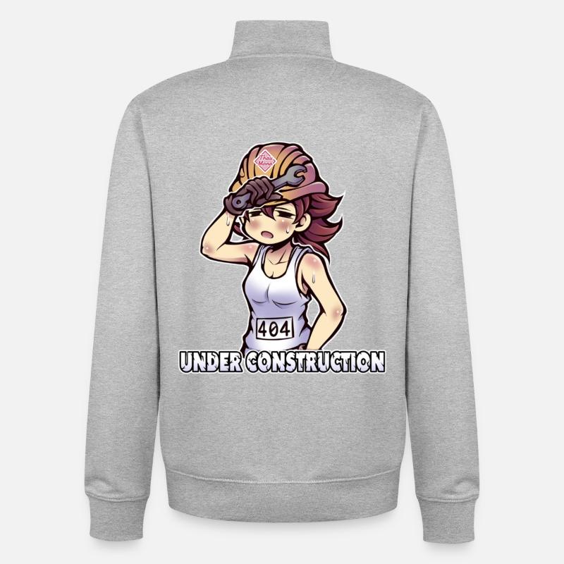 En construction - 404 - Sweat zippé unisexe en coton bio Stanley/Stella - gris chiné