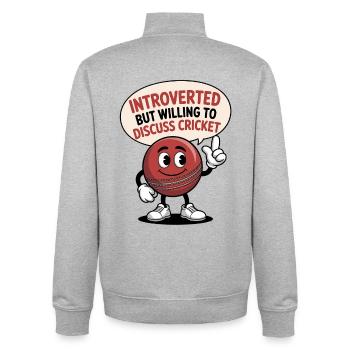Lustiges Kricket Spruch Vintage Cricket Spiel - Unisex Organic Zip Sweatshirt von Stanley/Stella - Grau meliert - Hinten - AI Model Male 185 light (185cm)