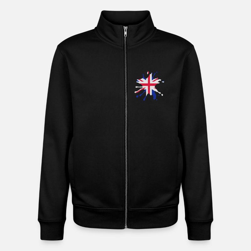 Union Jack blob - Sweat zippé unisexe en coton bio Stanley/Stella - noir