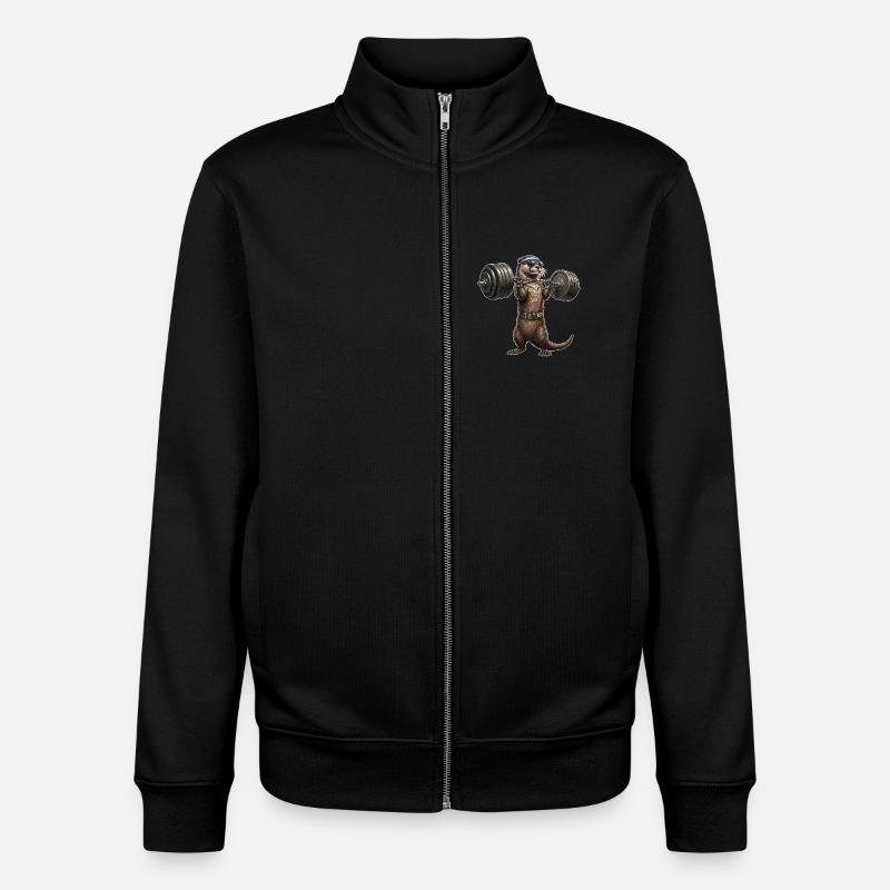 loutre forte - Sweat zippé unisexe en coton bio Stanley/Stella - noir