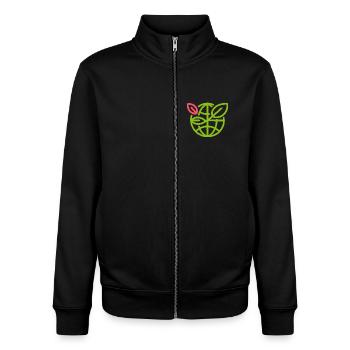 Pensée verte - Sweat zippé unisexe en coton bio Stanley/Stella - noir - Devant - AI Model Female 172 light (172cm) & AI Model Male 185 light (185cm)