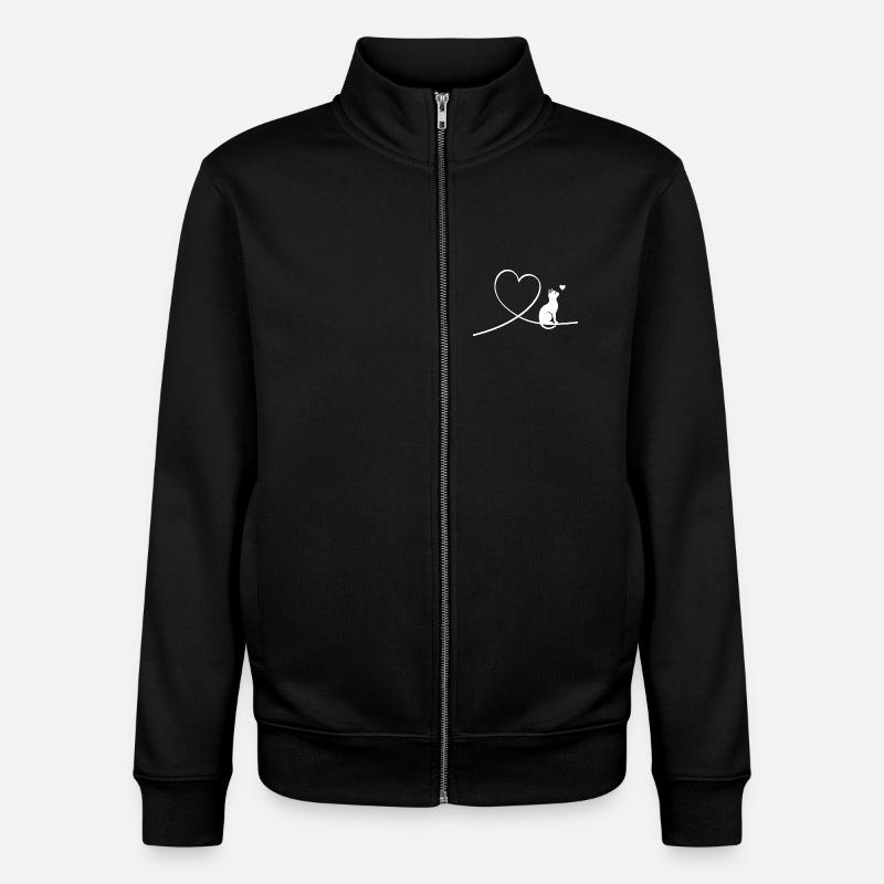 Chat - Sweat zippé unisexe en coton bio Stanley/Stella - noir