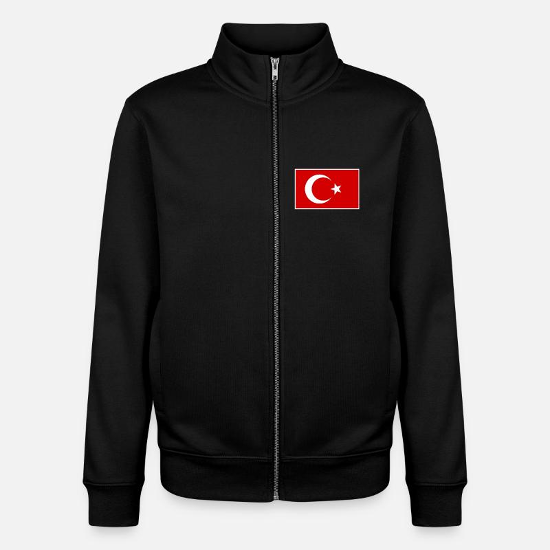 Turquie Türkiye Drapeau - Sweat zippé unisexe en coton bio Stanley/Stella - noir