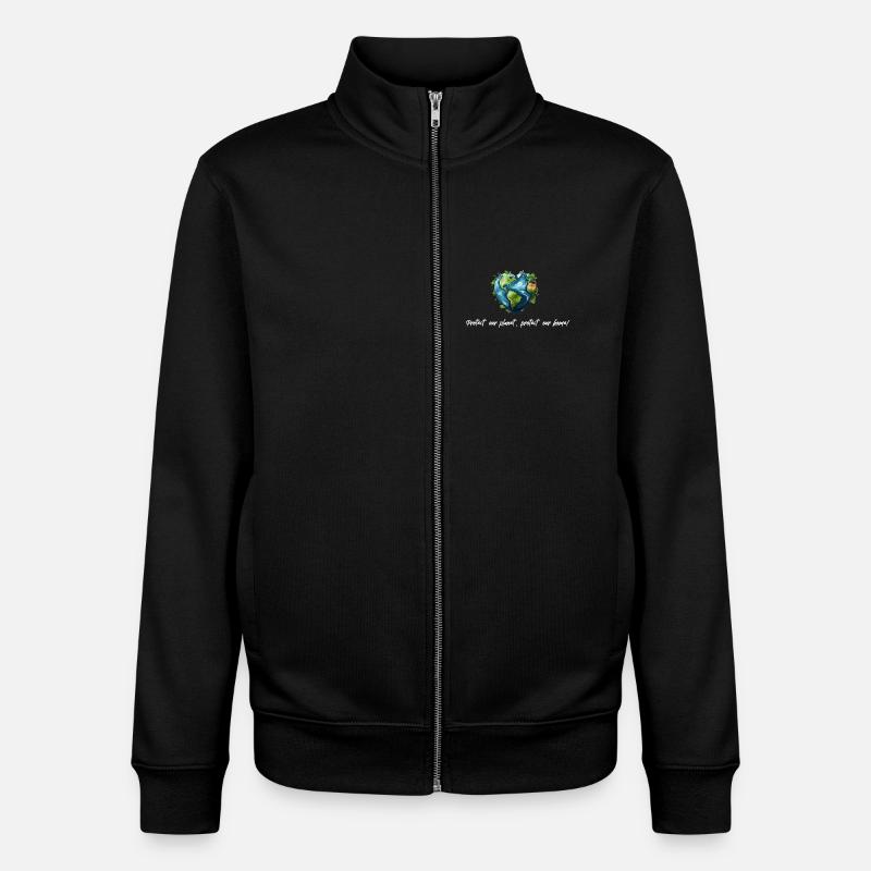 Protégez notre planète blanche - Sweat zippé unisexe en coton bio Stanley/Stella - noir