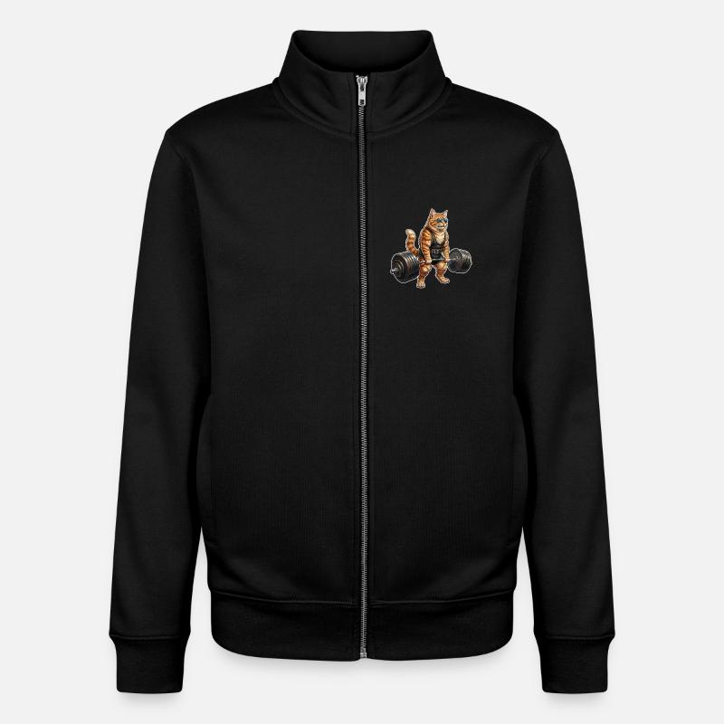 Culturisme Cat - Sweat zippé unisexe en coton bio Stanley/Stella - noir