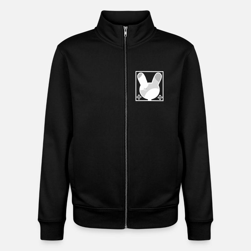 Patchwork Häschen Silhouette - Unisex Organic Zip Sweatshirt von Stanley/Stella - Schwarz