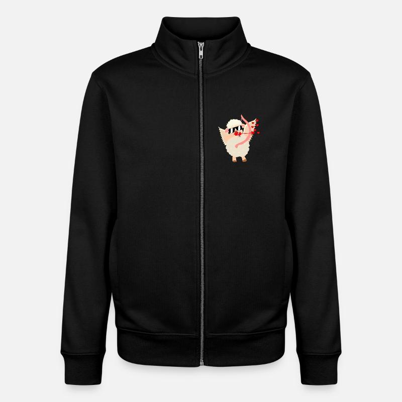 Cuddly Love Sheep with Bow - Unisex Organic Zip Sweatshirt by Stanley/Stella - black