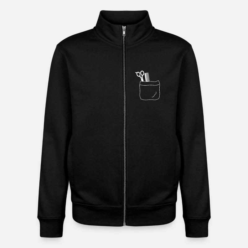 Poche de coiffeur - Sweat zippé unisexe en coton bio Stanley/Stella - noir