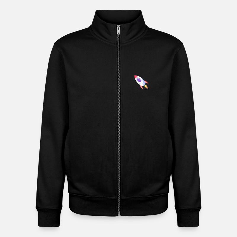 Space Rocket Pop Comic - Unisex Organic Zip Sweatshirt by Stanley/Stella - black