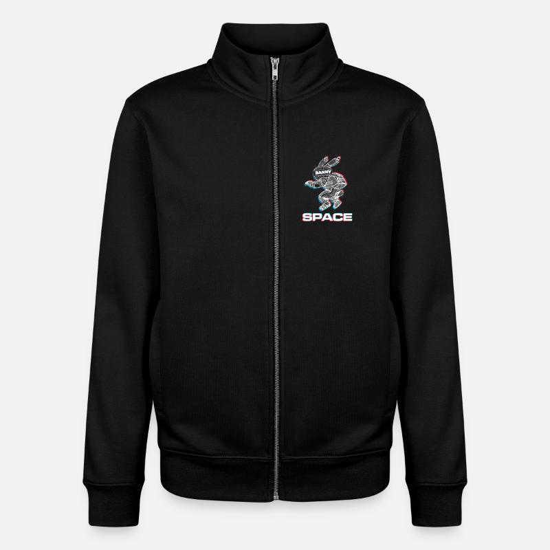 Abstrakter Space Bunny mit 3D-Effekt - Unisex Organic Zip Sweatshirt von Stanley/Stella - Schwarz